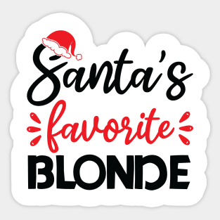 santa's favorite blonde Sticker